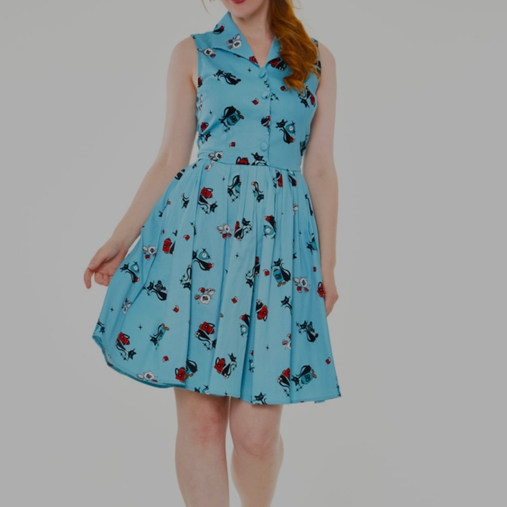 Voodoo Vixen Betty Kitchen Kitty Flare tshirt dress